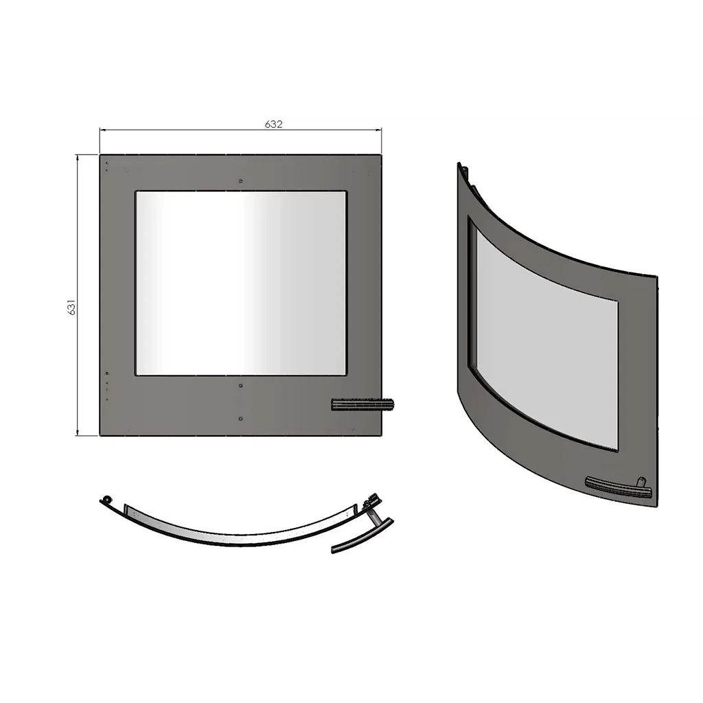 TermaTech TT22, Backofentür komplett, dunkelgrau