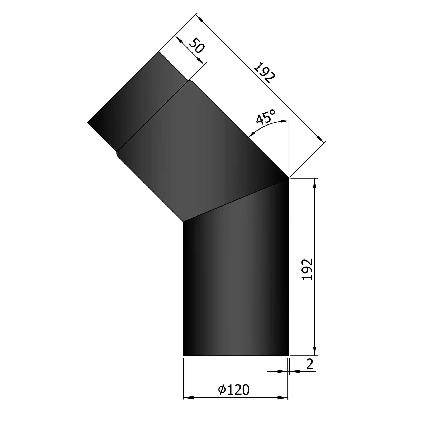 Bogen 45° Ø120 mm