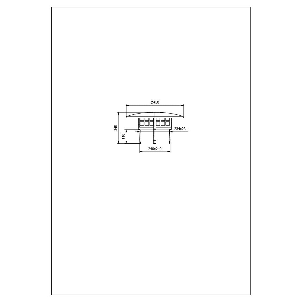 TermaTech - Regnhætte, galvaniseret 240x240mm med fuglegitter