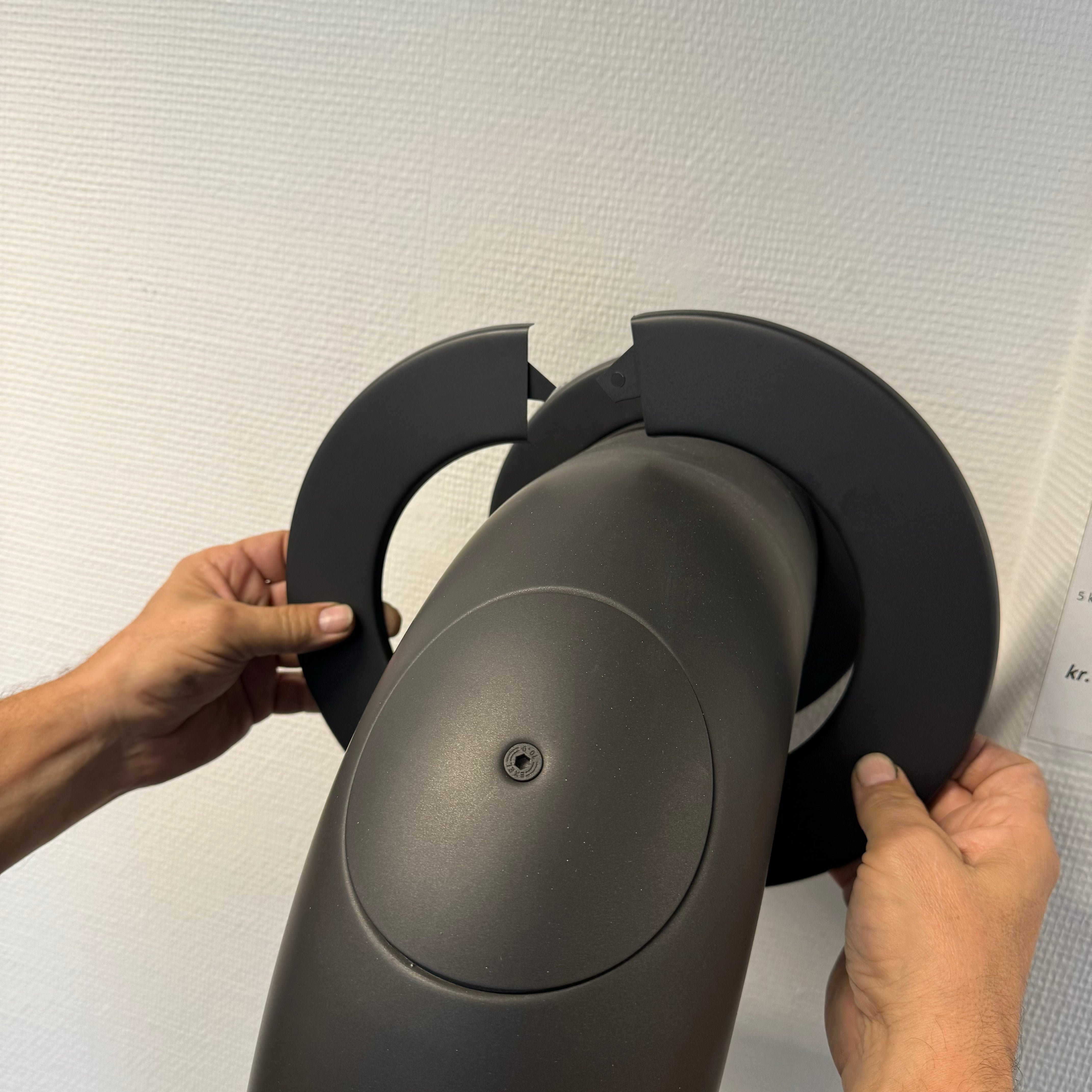 Rosette, 2-teilig, Ø155 mm, 52 mm Rand – schwarz