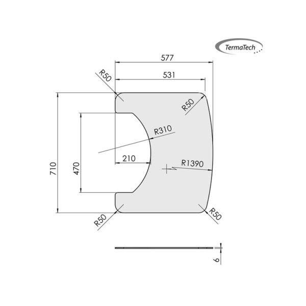 Geformte Glasplatte TT10/TT20/TT21