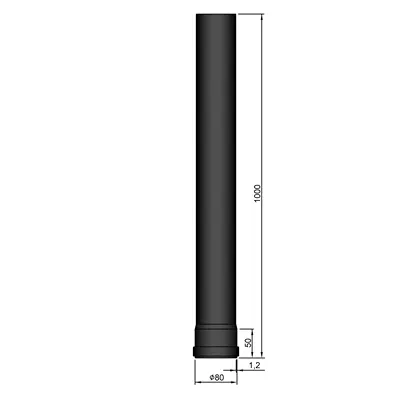 Gerades Rauchrohr Ø80 mm, verschiedene Längen