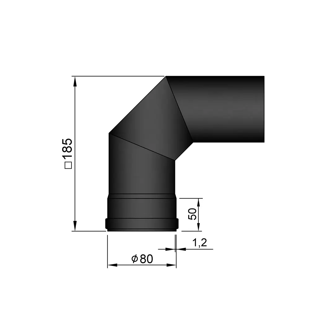 TermaTech, Bøjning 2x45° 185x185mm