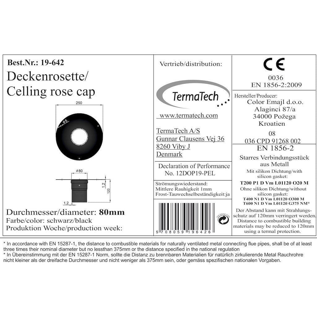 Rosette mit Buchse Unico, Ø85mm Rand