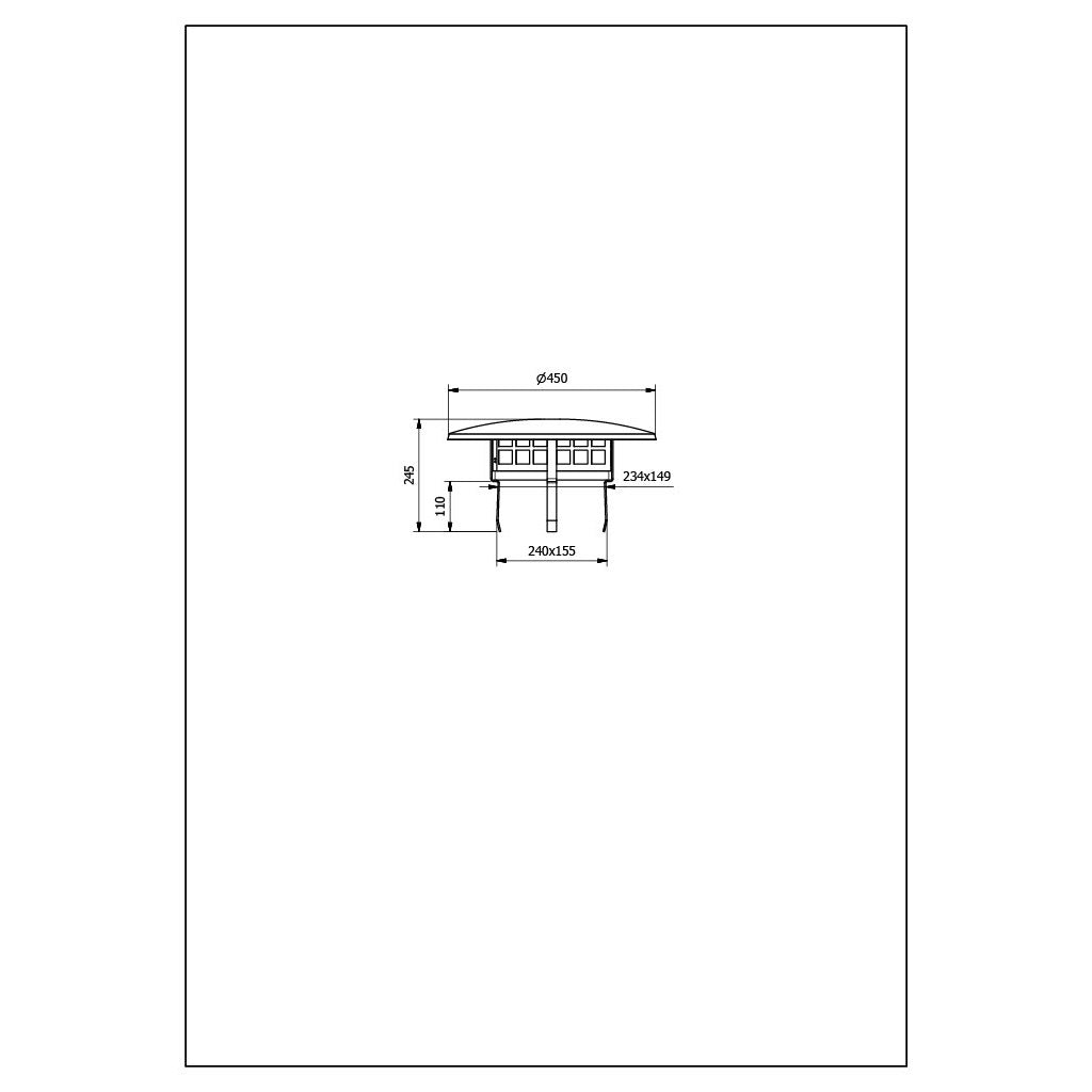 TermaTech - Regnhætte, galvaniseret 240x150mm med fuglegitter