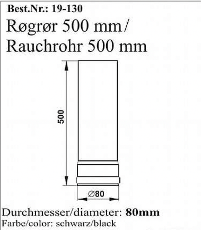 Gerades Rauchrohr Ø80 mm