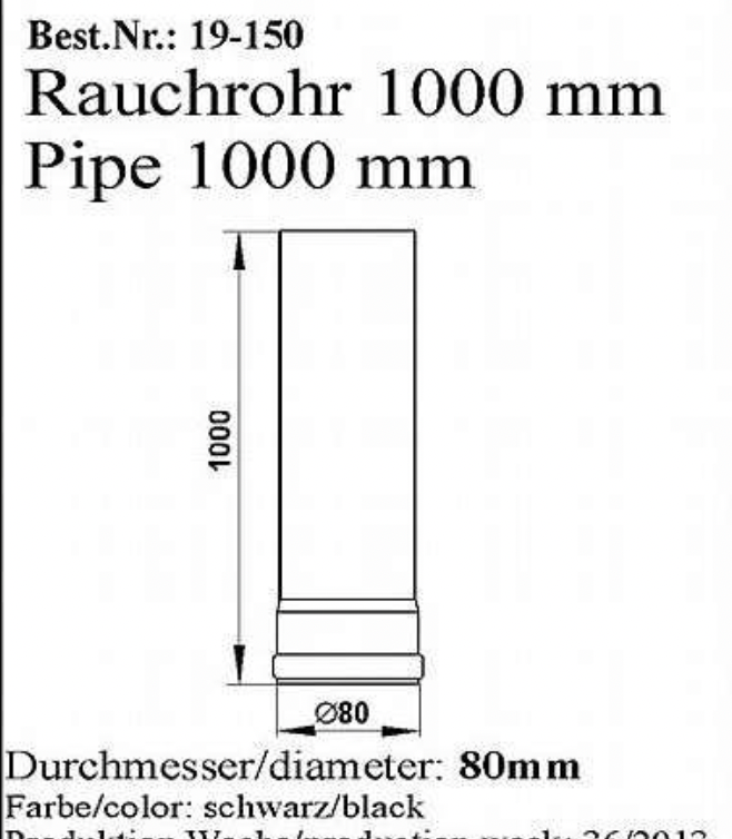 Gerades Rauchrohr Ø80 mm
